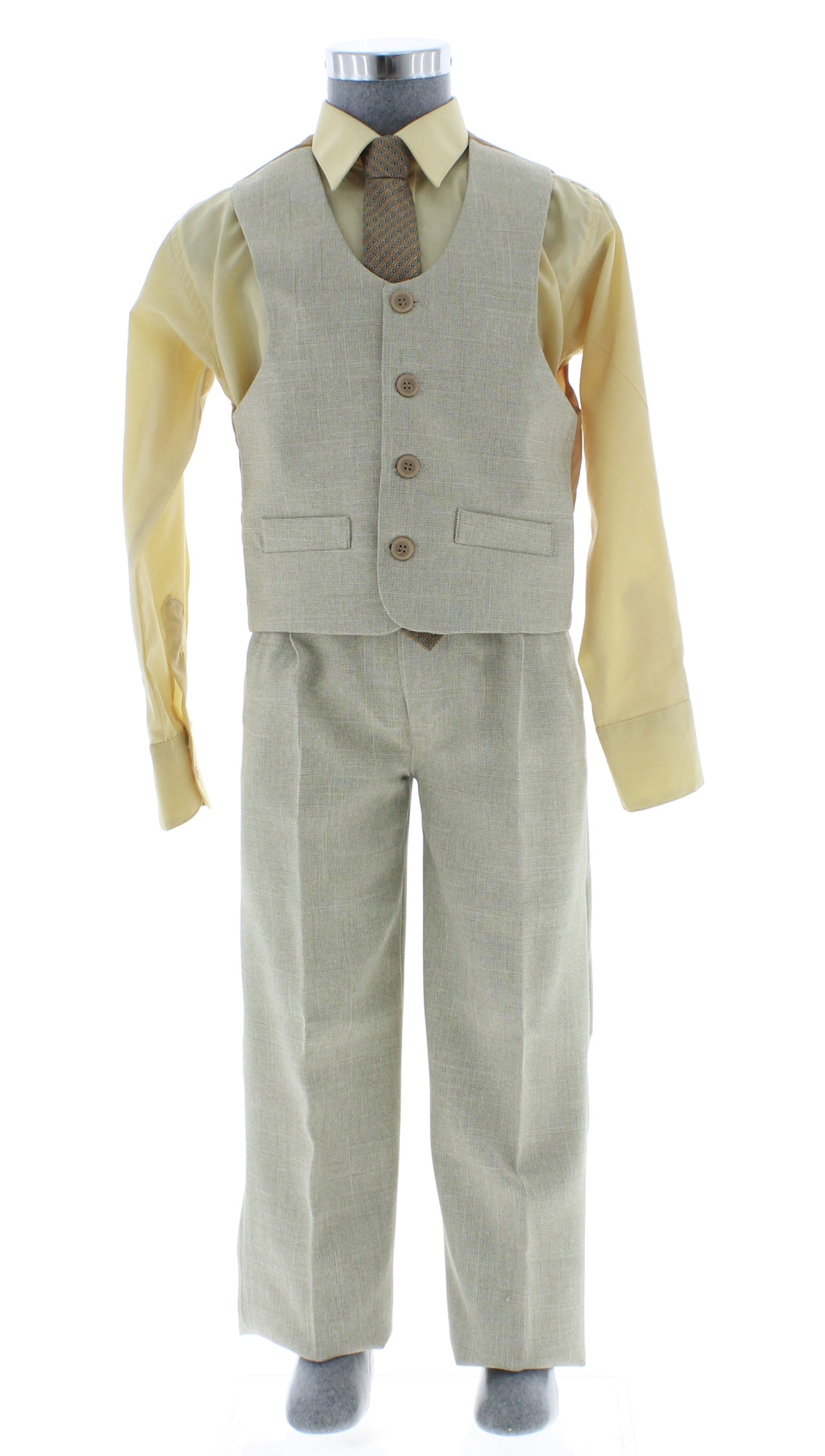 Traje de Vestir Niño Tres Piezas Color Arena 2903 2 a 18 Años.