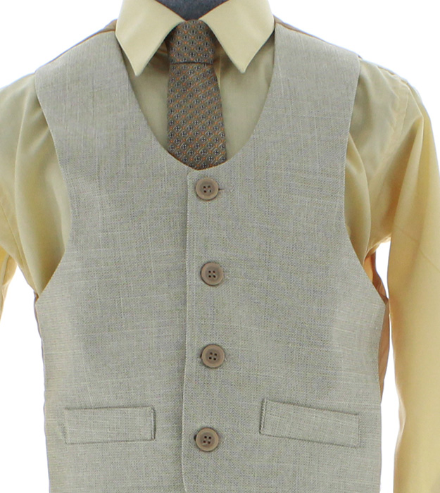 Traje de Vestir Niño Tres Piezas Color Arena 2903 2 a 18 Años.