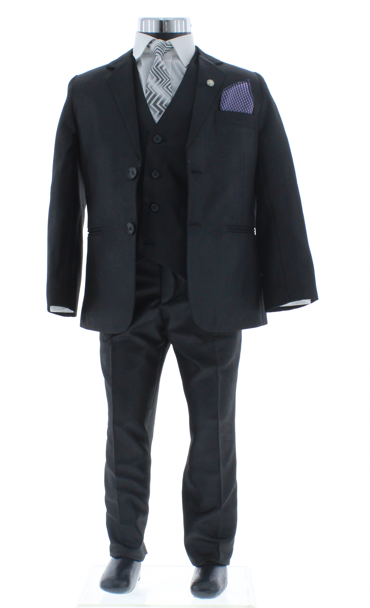 Traje de Vestir Niño Tres Piezas Color Negro 2920 2 a 16 Años.