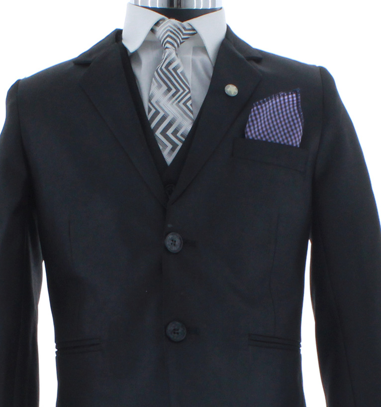 Traje de Vestir Niño Tres Piezas Color Negro 2920 2 a 16 Años.