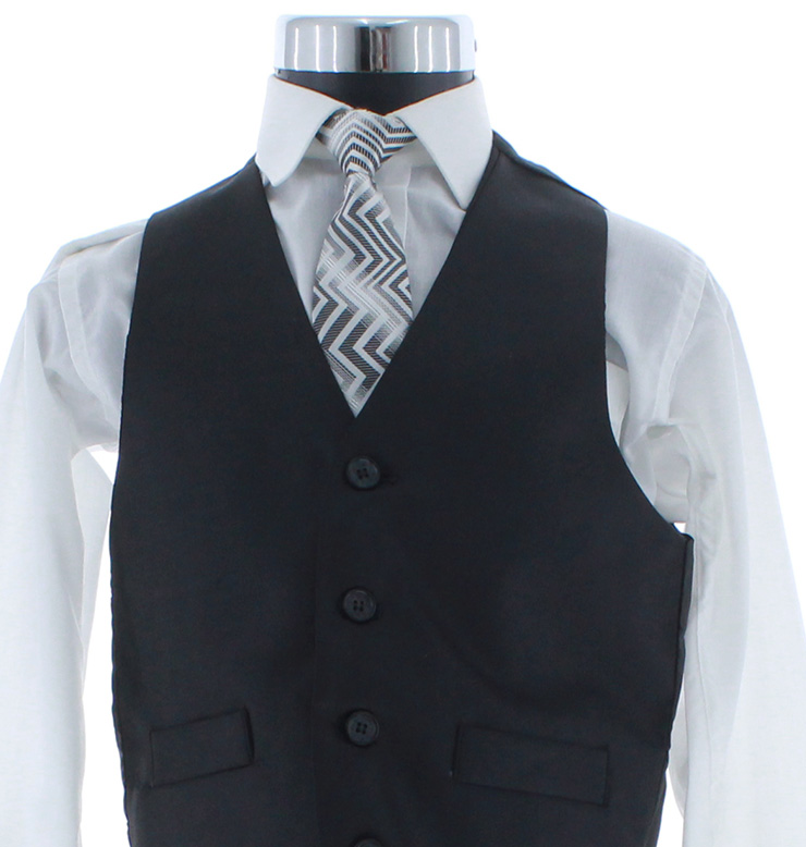 Traje de Vestir Niño Tres Piezas Color Negro 2920 2 a 16 Años.