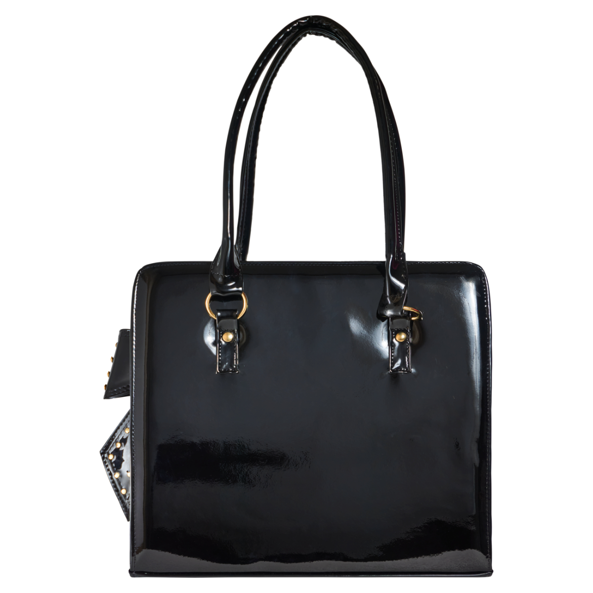 Bolsa dama negro charol de noche con estoperoles 