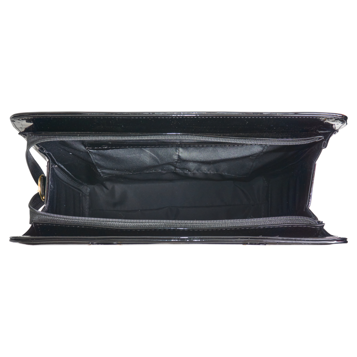 Bolsa dama negro charol de noche con estoperoles 