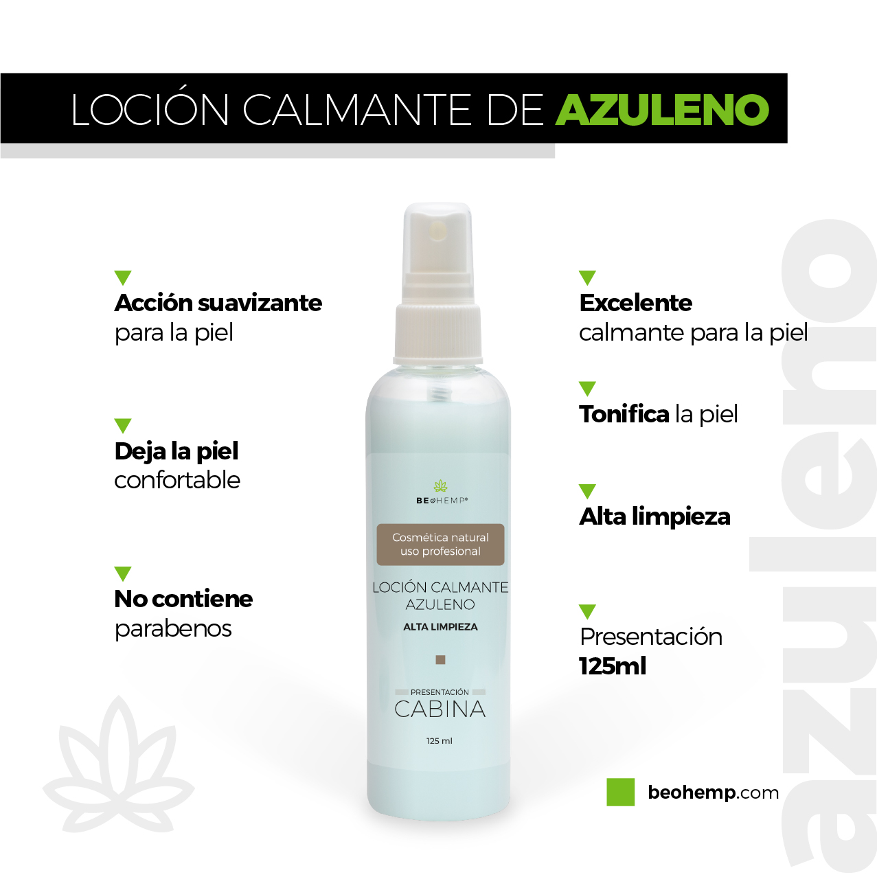 Loción azuleno calmante y desensibilizante ph6 125 ml Beohemp