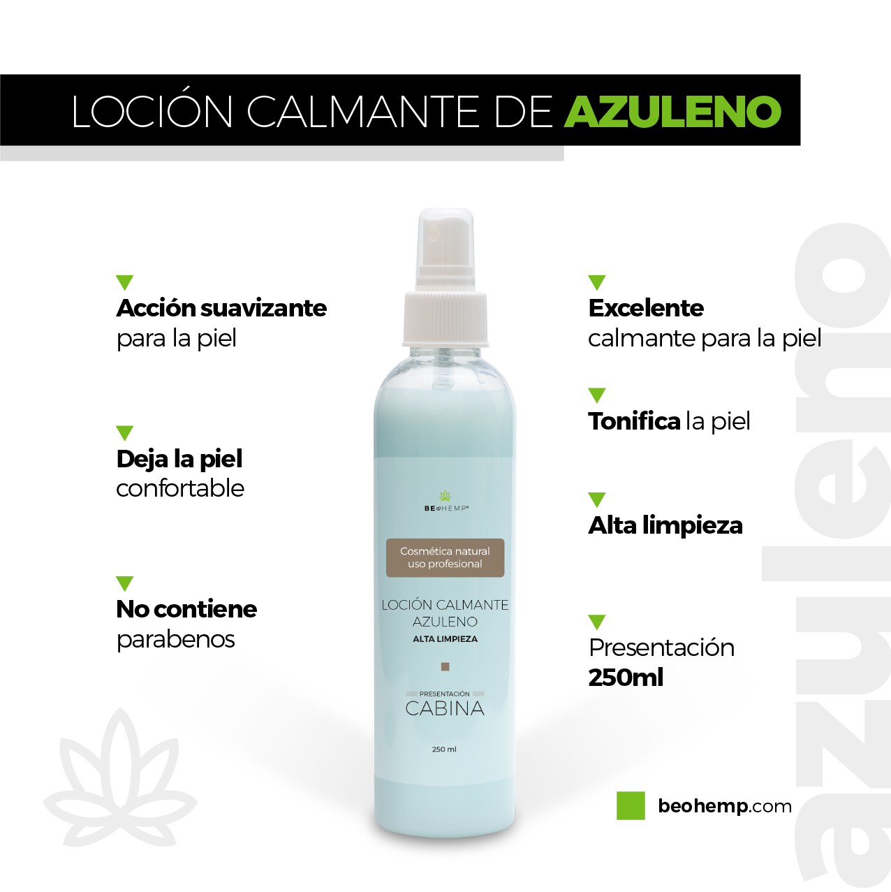 Loción azuleno calmante y desensibilizante ph6 250 ml