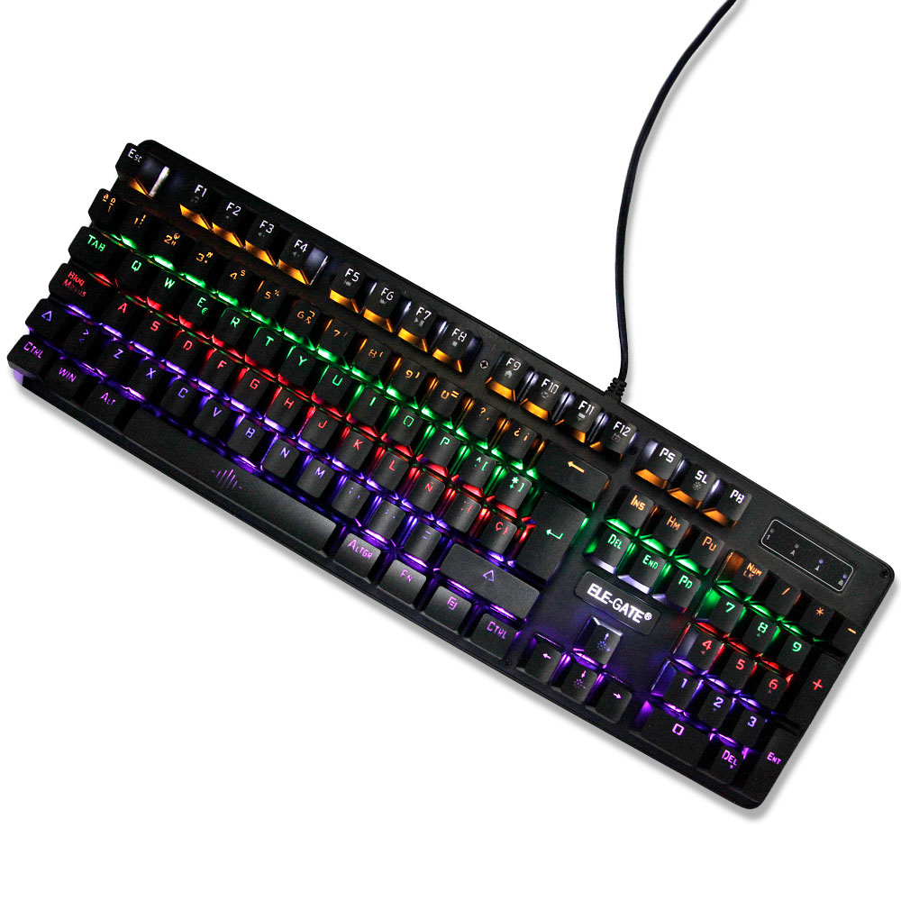 Teclado Gamer Mecánico Metal Rgb Luz Alambrico Español