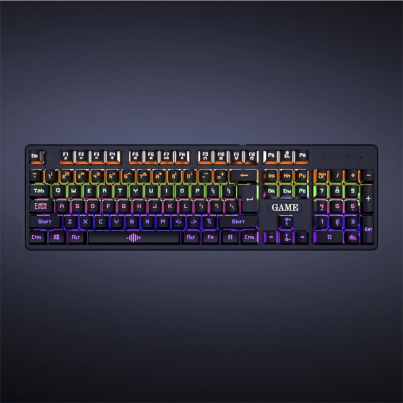 Teclado Gamer Mecánico Metal Rgb Luz Alambrico Español