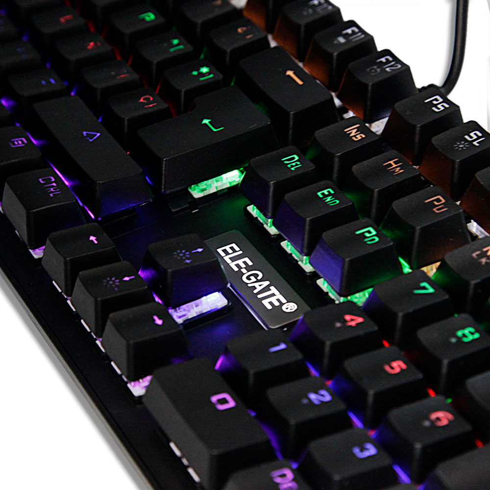 Teclado Gamer Mecánico Metal Rgb Luz Alambrico Español