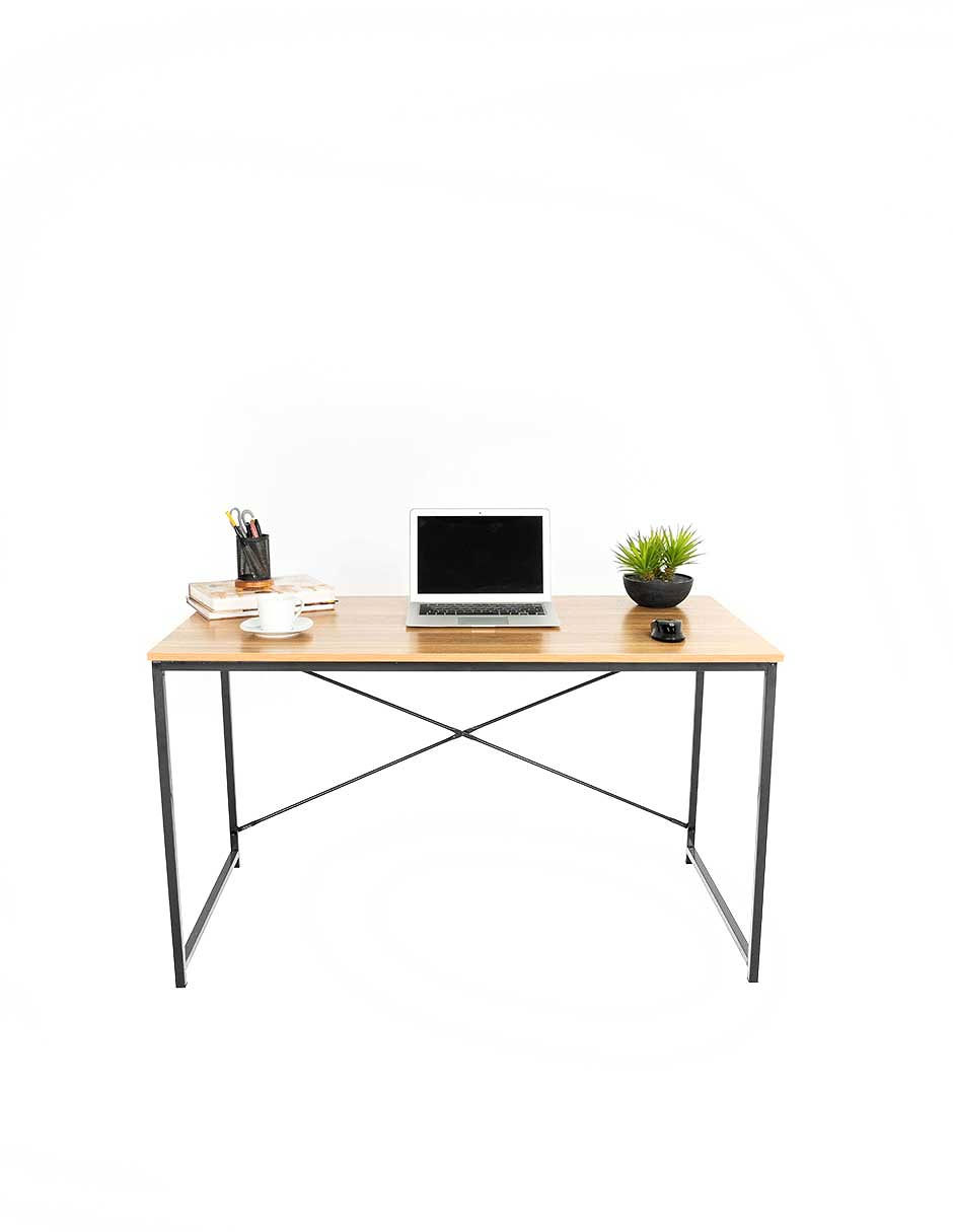 Mueblana Escritorio Evans Escritorio Minimalista y Moderno Escritorios Modernos Juveniles Mesa de Trabajo Perfecta para Home Office y Estudios Hecha de Melamina y Acero