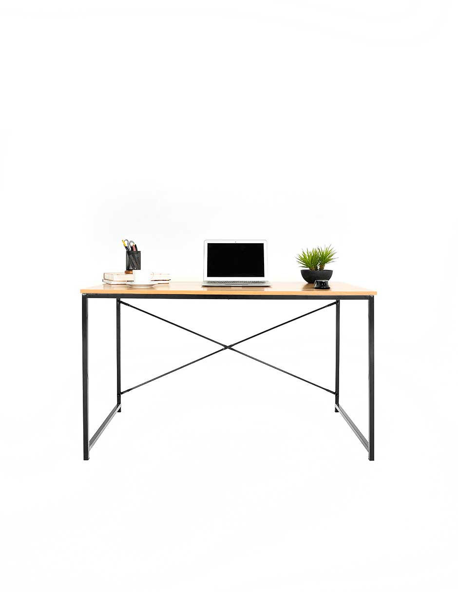 Mueblana Escritorio Evans Escritorio Minimalista y Moderno Escritorios Modernos Juveniles Mesa de Trabajo Perfecta para Home Office y Estudios Hecha de Melamina y Acero