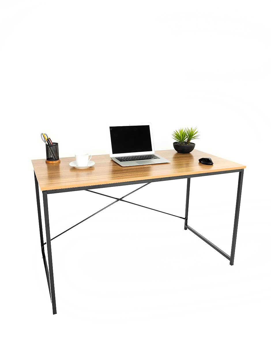 Mueblana Escritorio Evans Escritorio Minimalista y Moderno Escritorios Modernos Juveniles Mesa de Trabajo Perfecta para Home Office y Estudios Hecha de Melamina y Acero