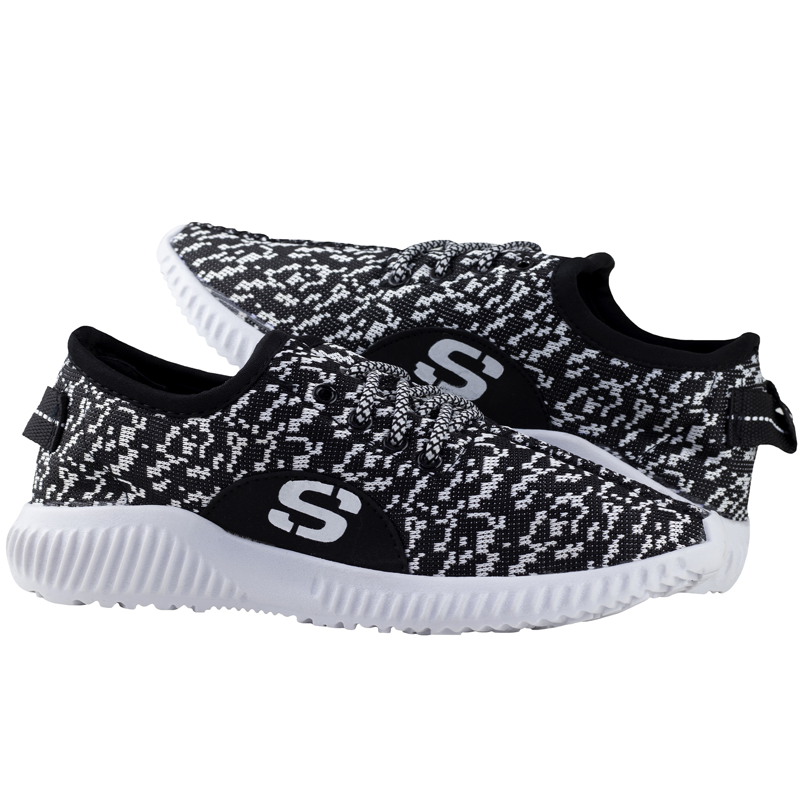 TENIS MODERNO COMODO DESCANSO HOMBRE MUJER 170 NEGRO BLANCO EXTRA LIGEROS