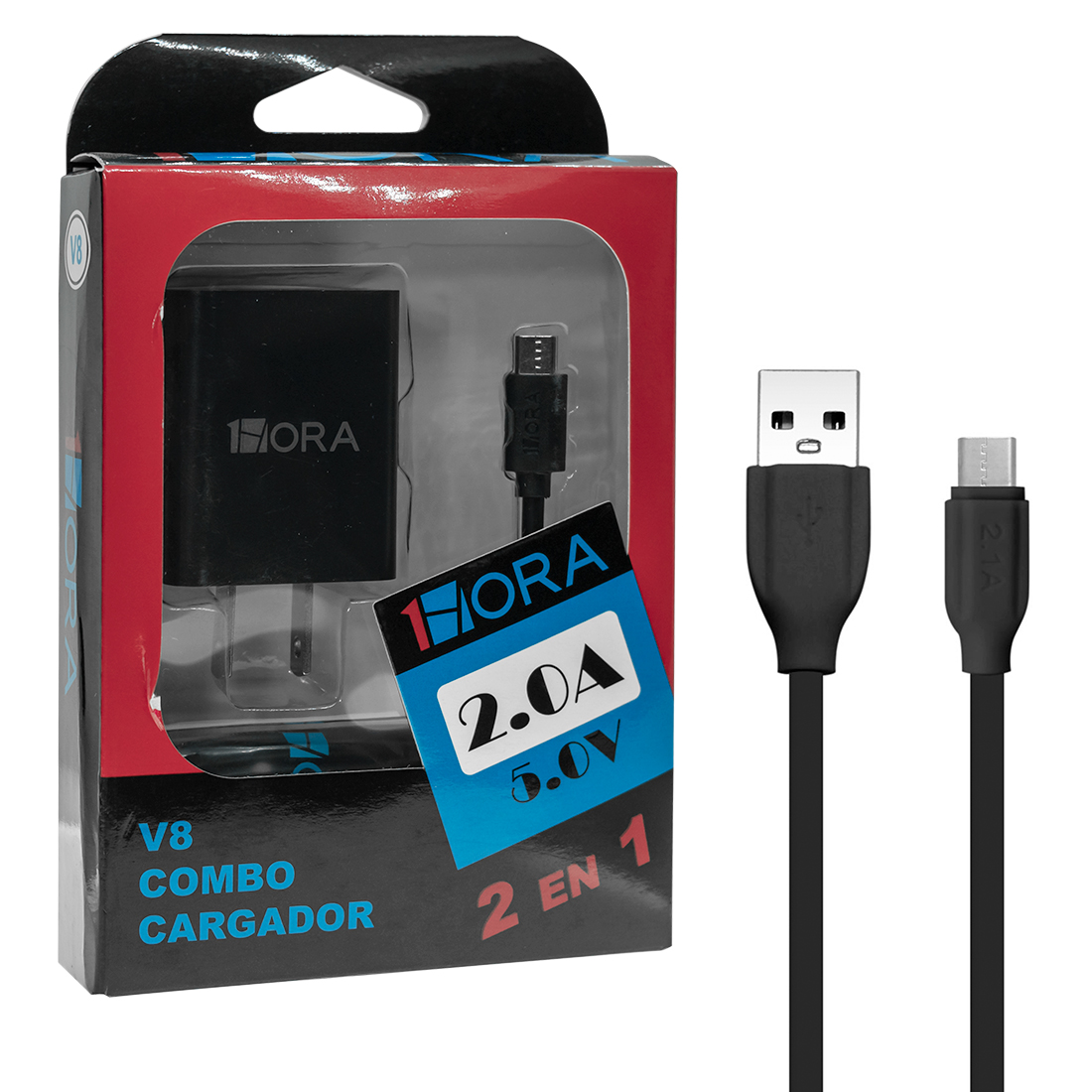 Cargador Combo V8  Gar064 5v 2.0a 1Hora
