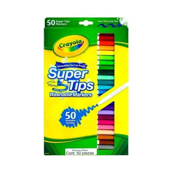 Crayola Marcadores Super Tips 50 Lavabales