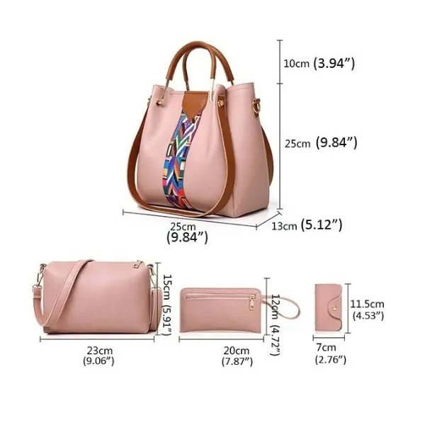 Set 4 Bolsas Mujer Moda Cartera Crossbody Tote Hobo Hombro