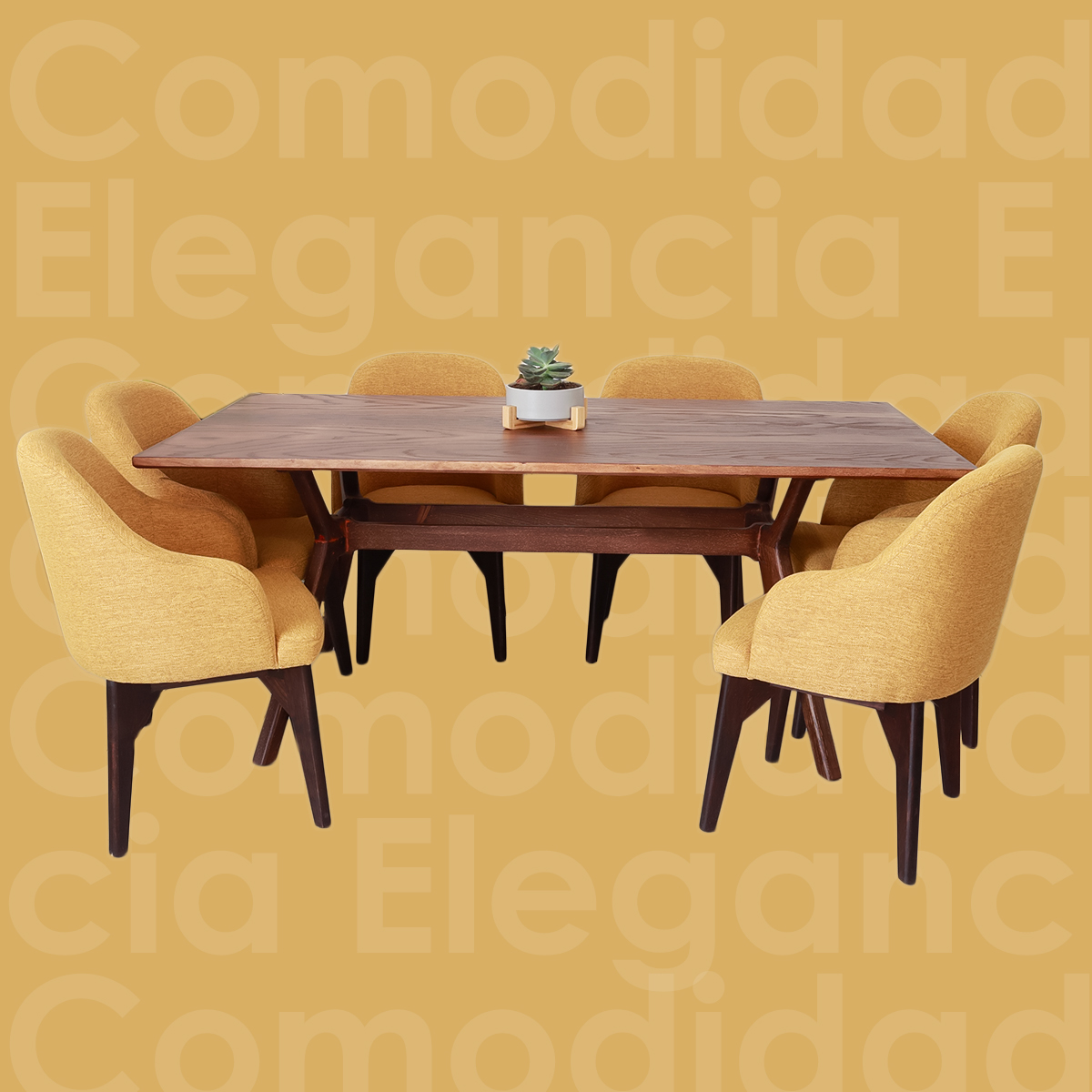 Mesa de comedor París Tabaco para 6 personas estilo escandinavo 