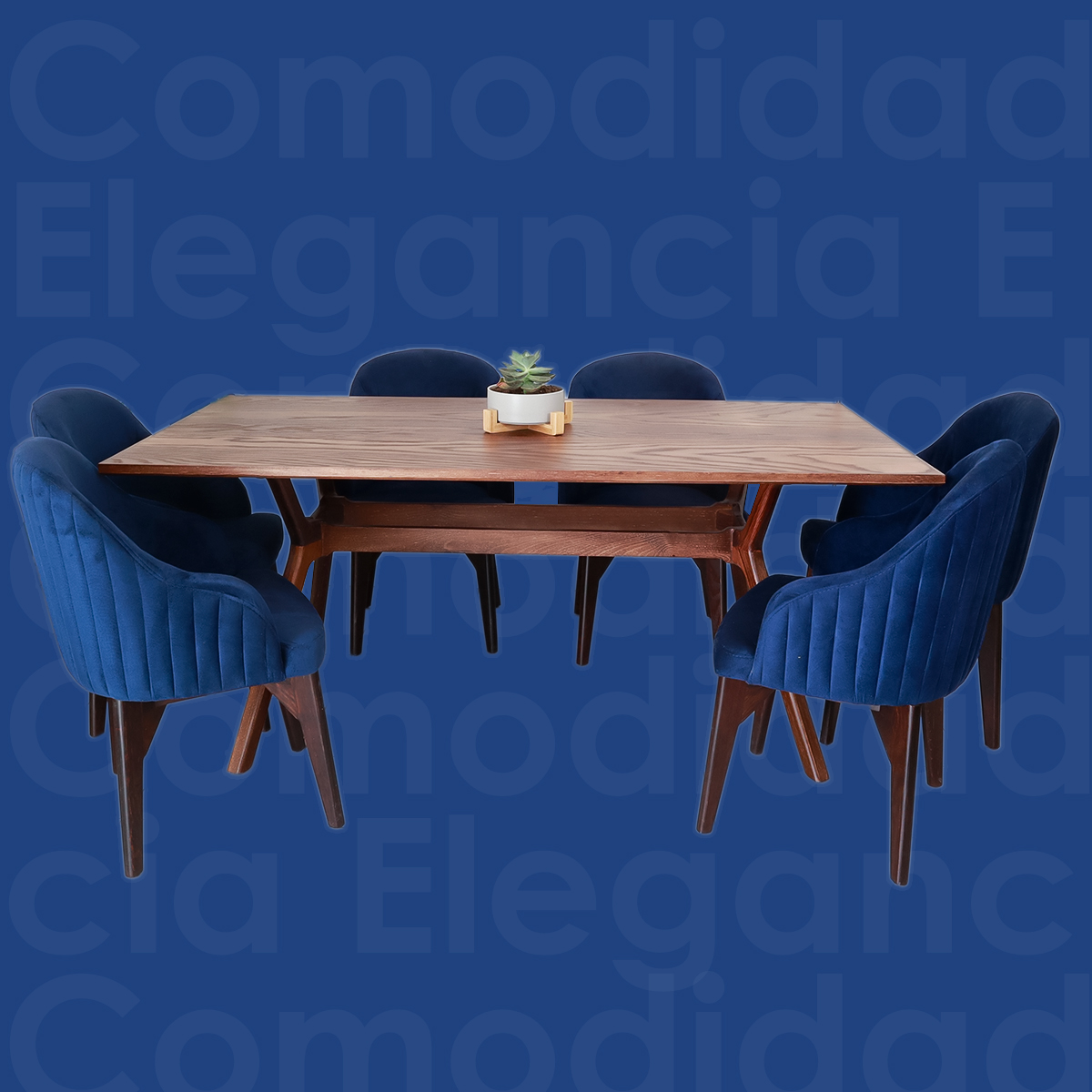 Mesa de comedor París Tabaco para 6 personas estilo escandinavo 