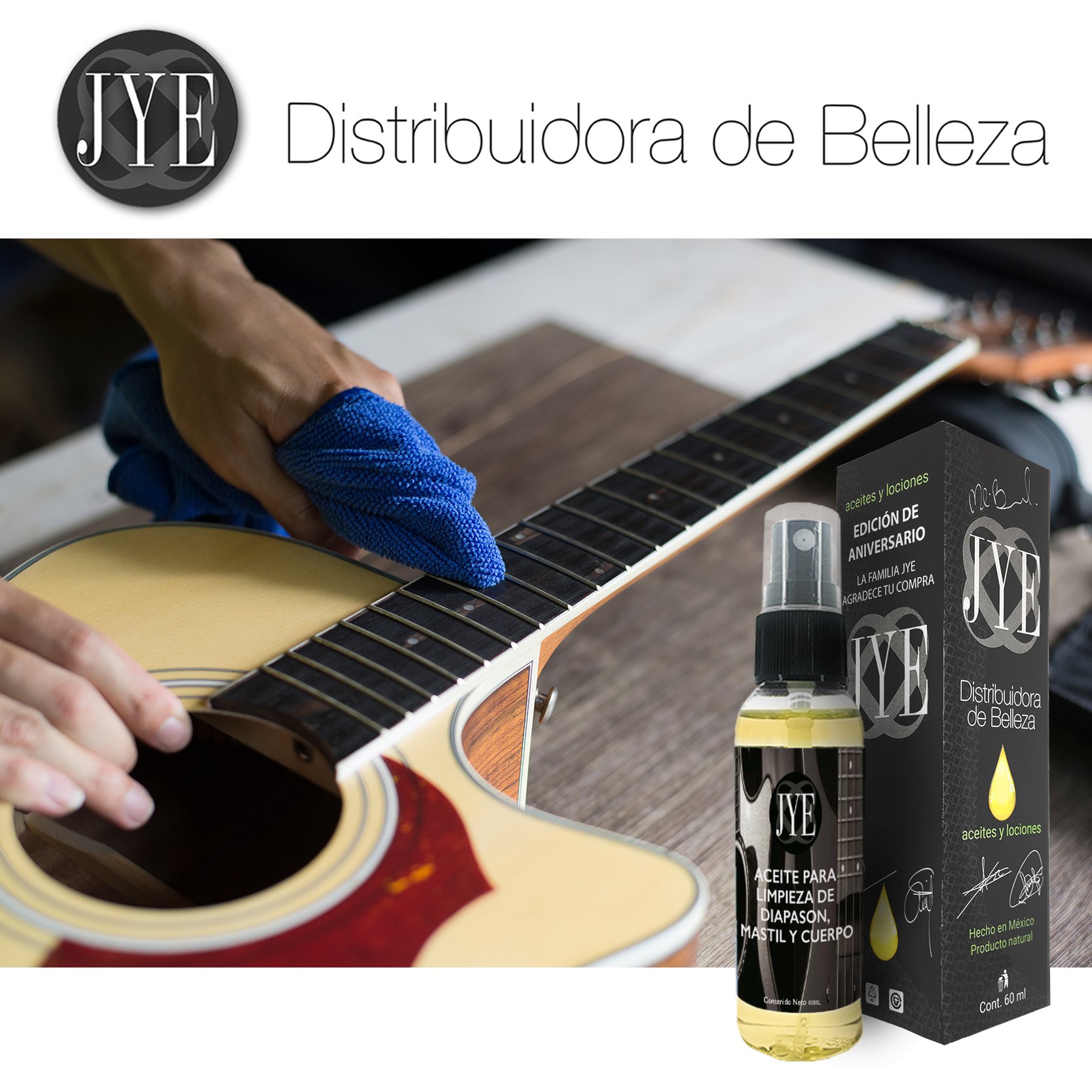 3 Frascos de Aceite JYE Limpiador Para Guitarra Diapasón Cuerpo Madera