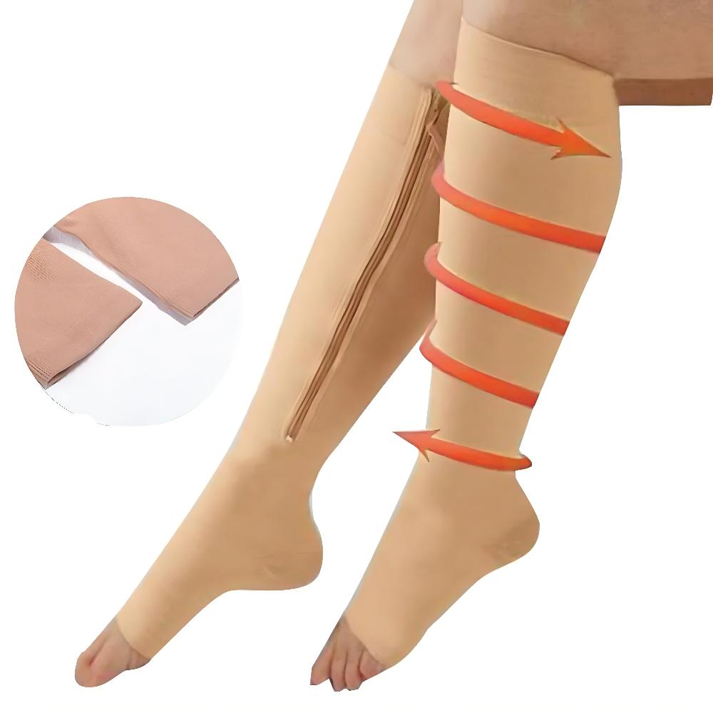 Medias De Compresión Para Varices Y Piernas Cansadas Con Zip