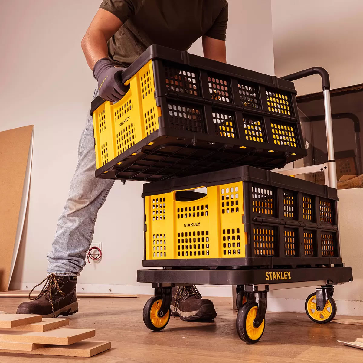 Carro Plataforma Con Canasta Multiusos Stanley PC-519 CST