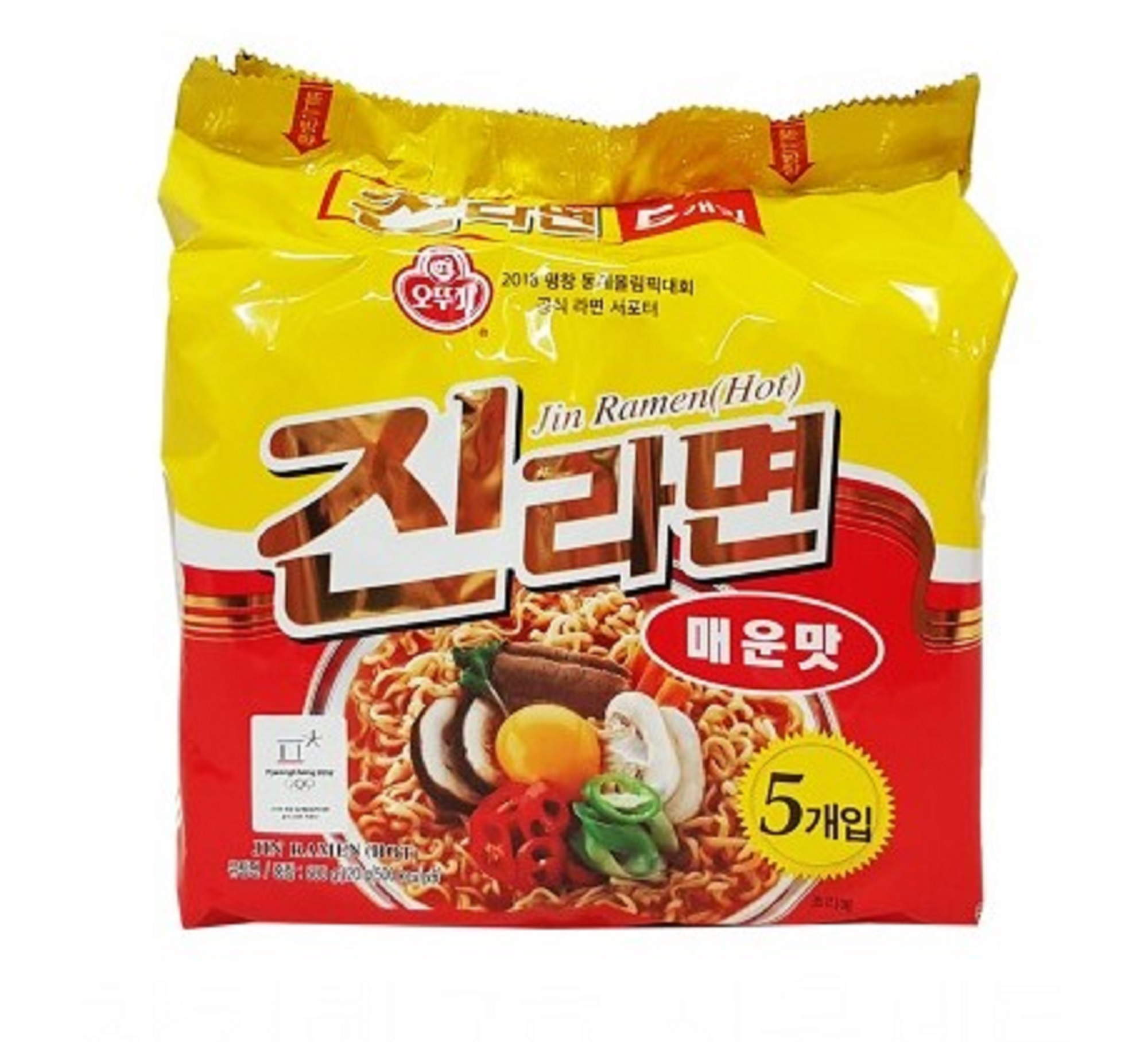 Sopa Instantánea Ramen Coreano Picante Ottogi Jin Ramen 5pzs
