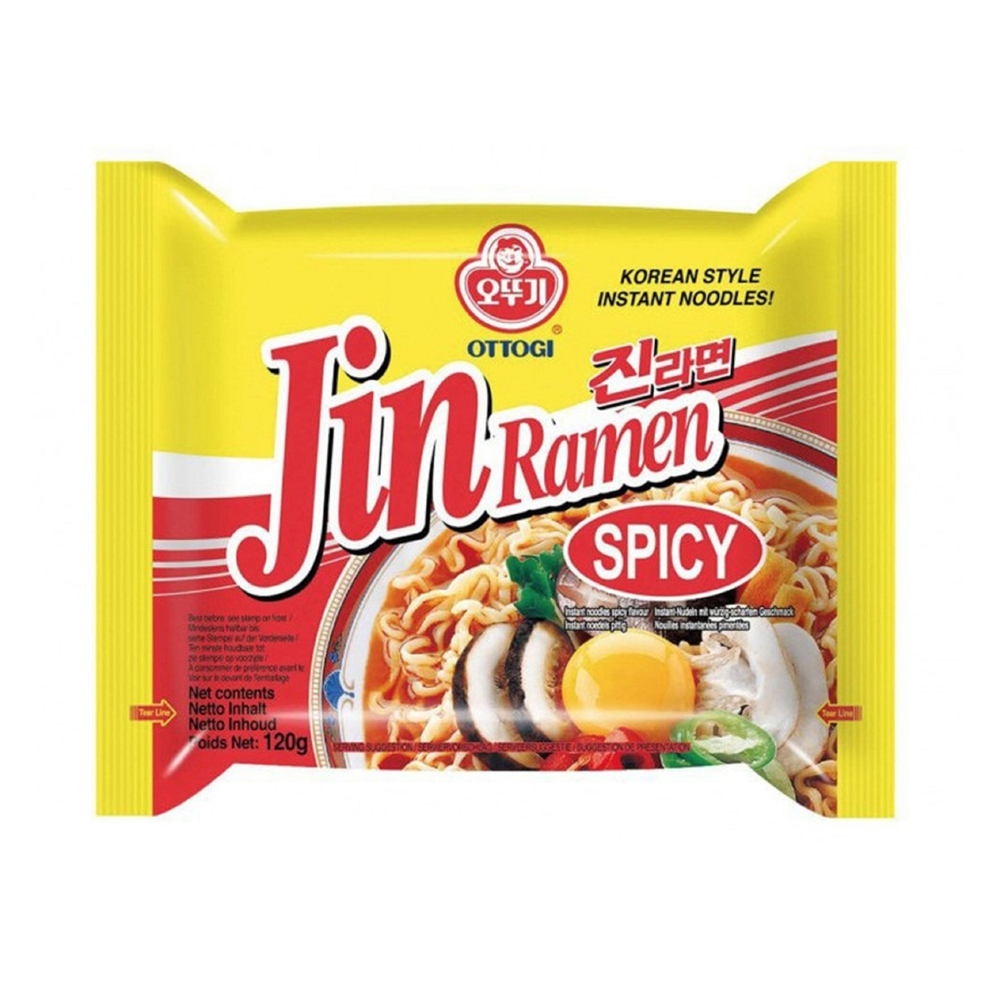 Sopa Instantánea Ramen Coreano Picante Ottogi Jin Ramen 5pzs