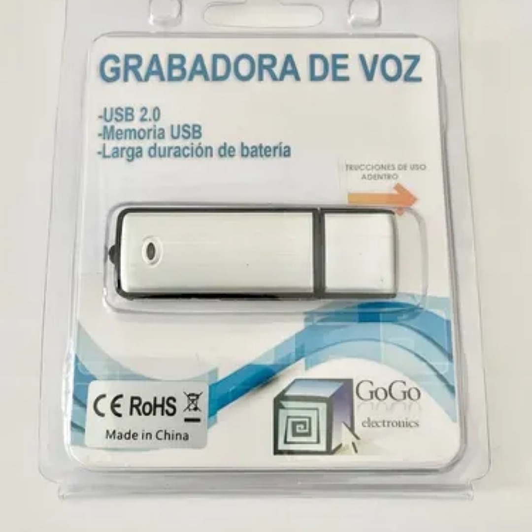 Microfono Espia Usb Spy Grabadora Voz De 8gb Duracion Hasta 19 Horas Graba Conversaciones, Audio De Gogo Electronics