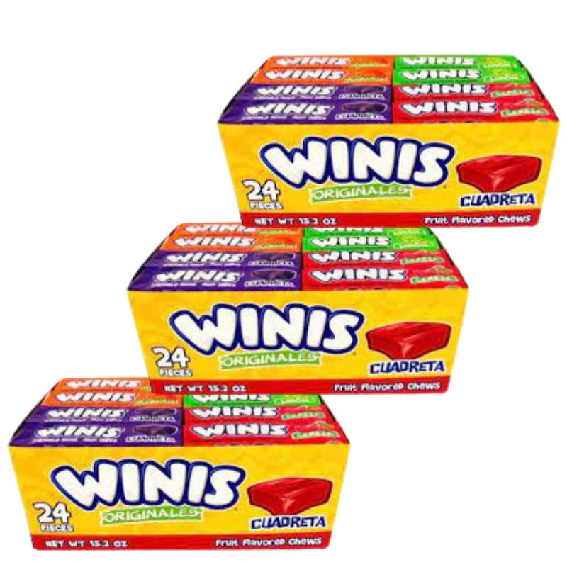 Paquete 5 Winis Tubo Frutas de 24 piezas c/u 