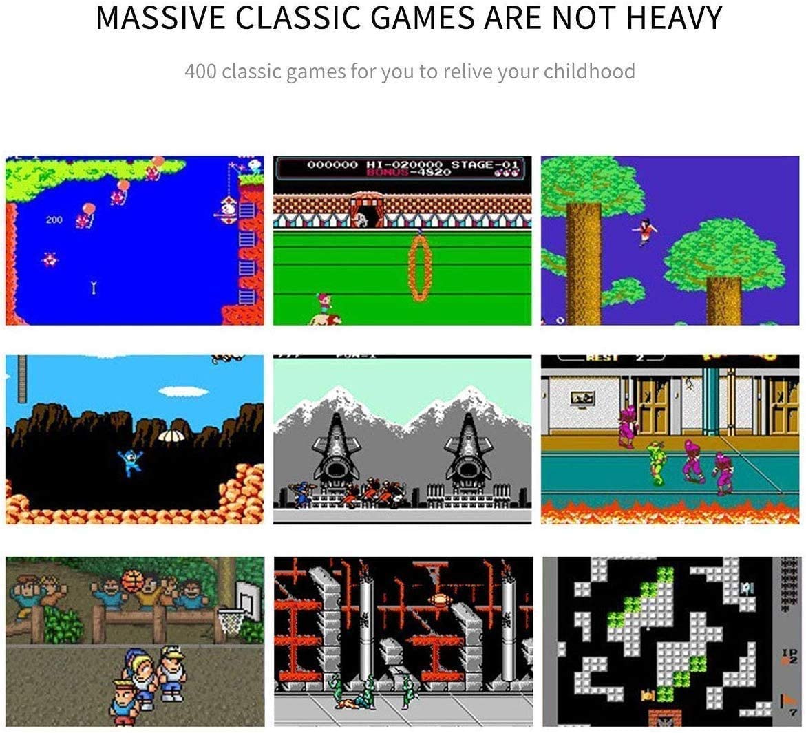 Consola de Videojuegos Retro con Control 400 en 1 Juegos Clásicos Tipo Nintendo Game Box Consola Portátil Pantalla a Color