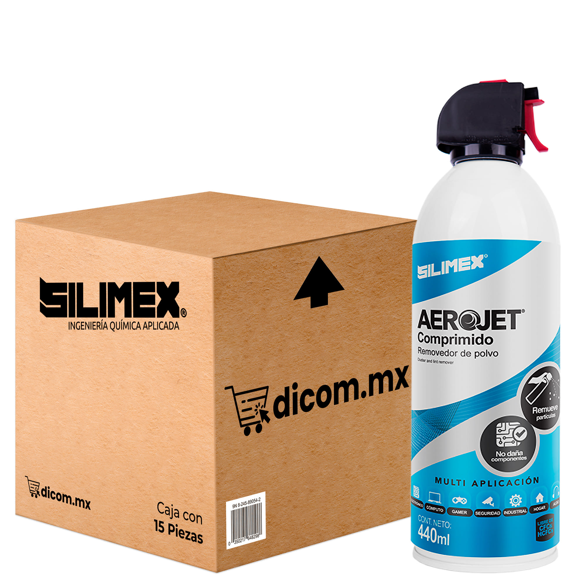 Aire comprimido, Silimex Silijet Aerojet, 440 ML, caja con 15 piezas.