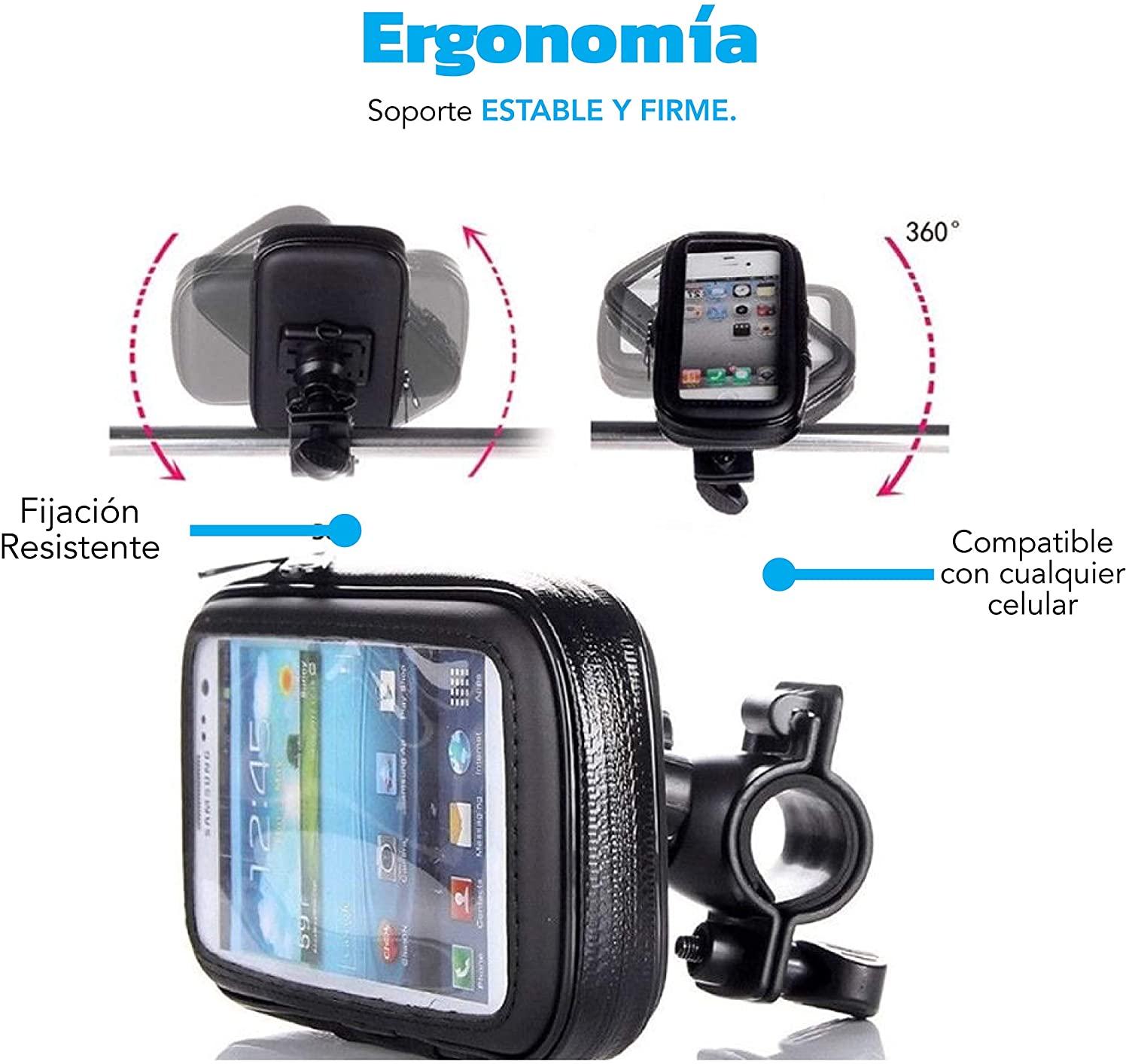 Soporte Base Porta Celular Bicicleta Moto Universal para Lluvia