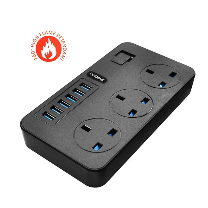 Multicontacto 6 Puertos USB y 3 Enchufes