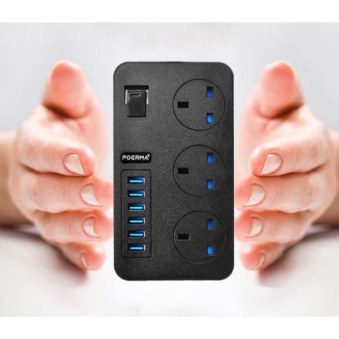 Multicontacto 6 Puertos USB y 3 Enchufes