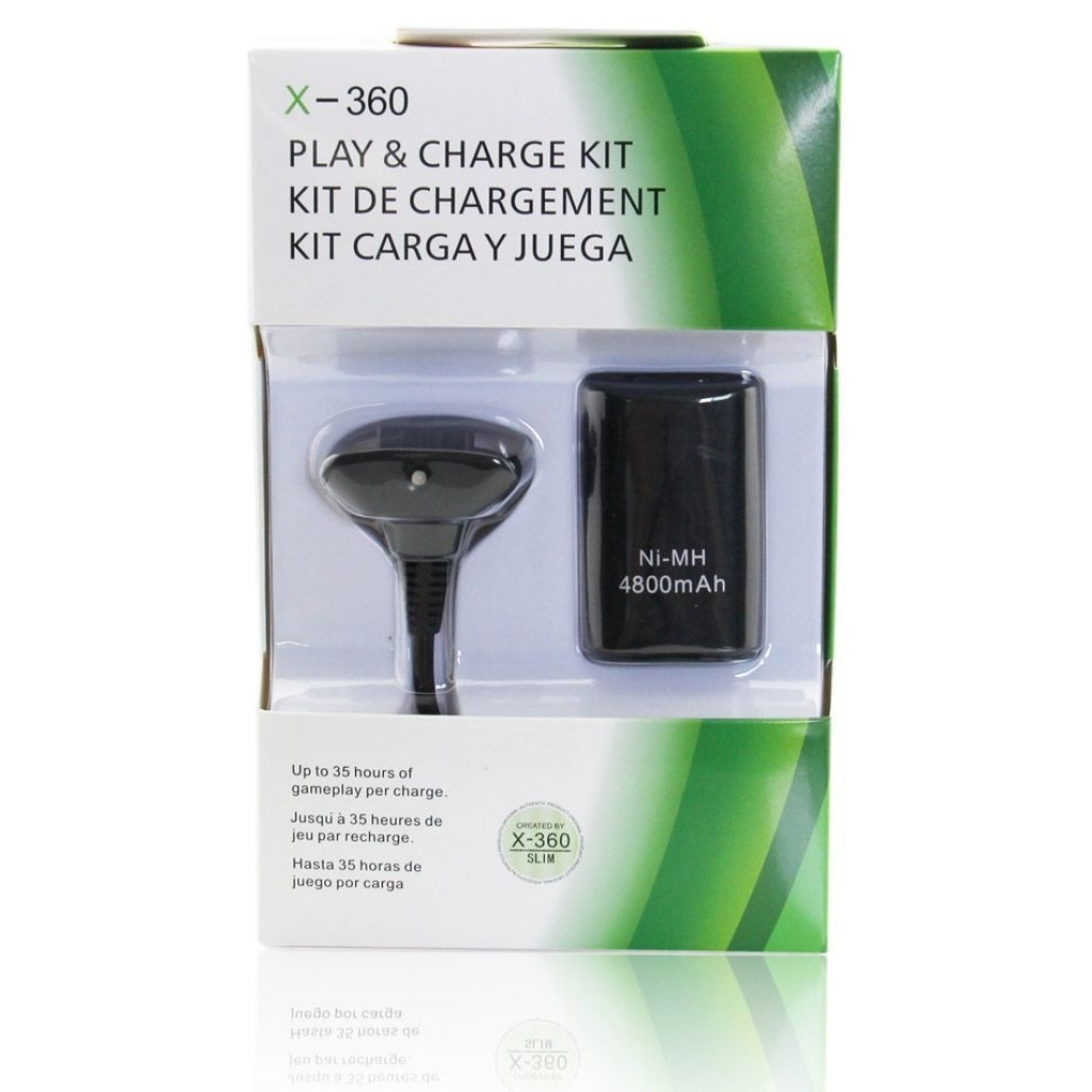 Kit Carga Y Juega Para Control Xbox 360 Cable Y Pila