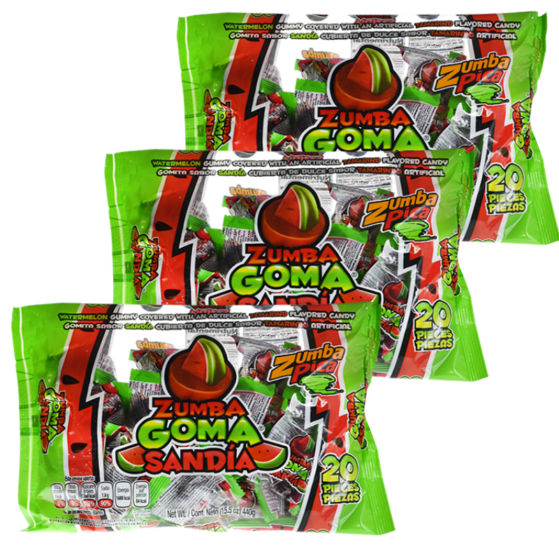 Paquete con 5 Zumba Mix Sandía 20 piezas c/u 