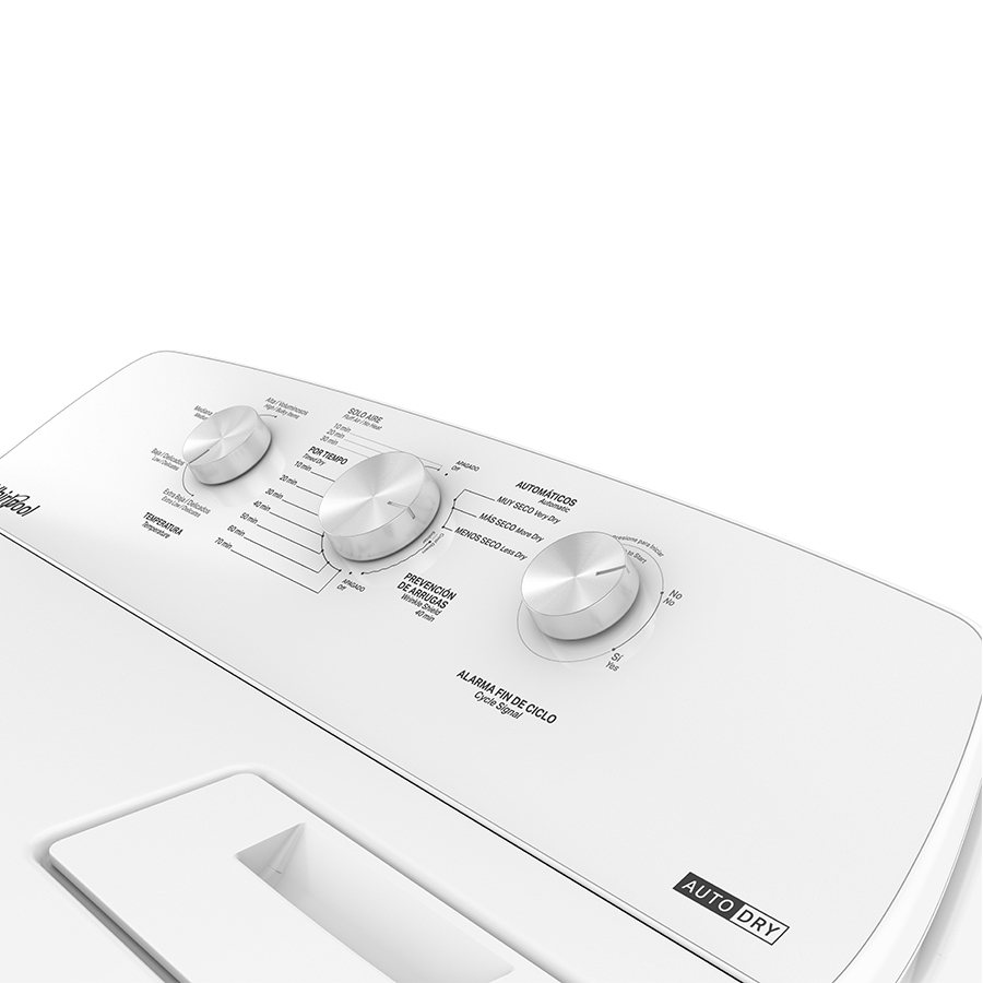 Secadora Carga Superior Whirlpool Eléctrica 18kgs Blanco 7MWED1730JQ