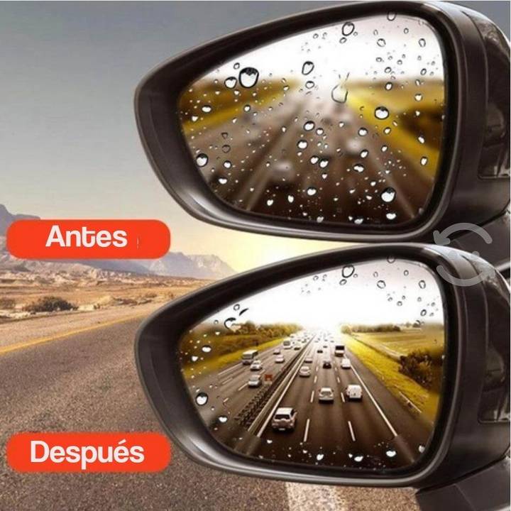 Mica anti lluvia, antiempañante, antiniebla, para espejos de carro y moto antilluvia anti empañante anti niebla