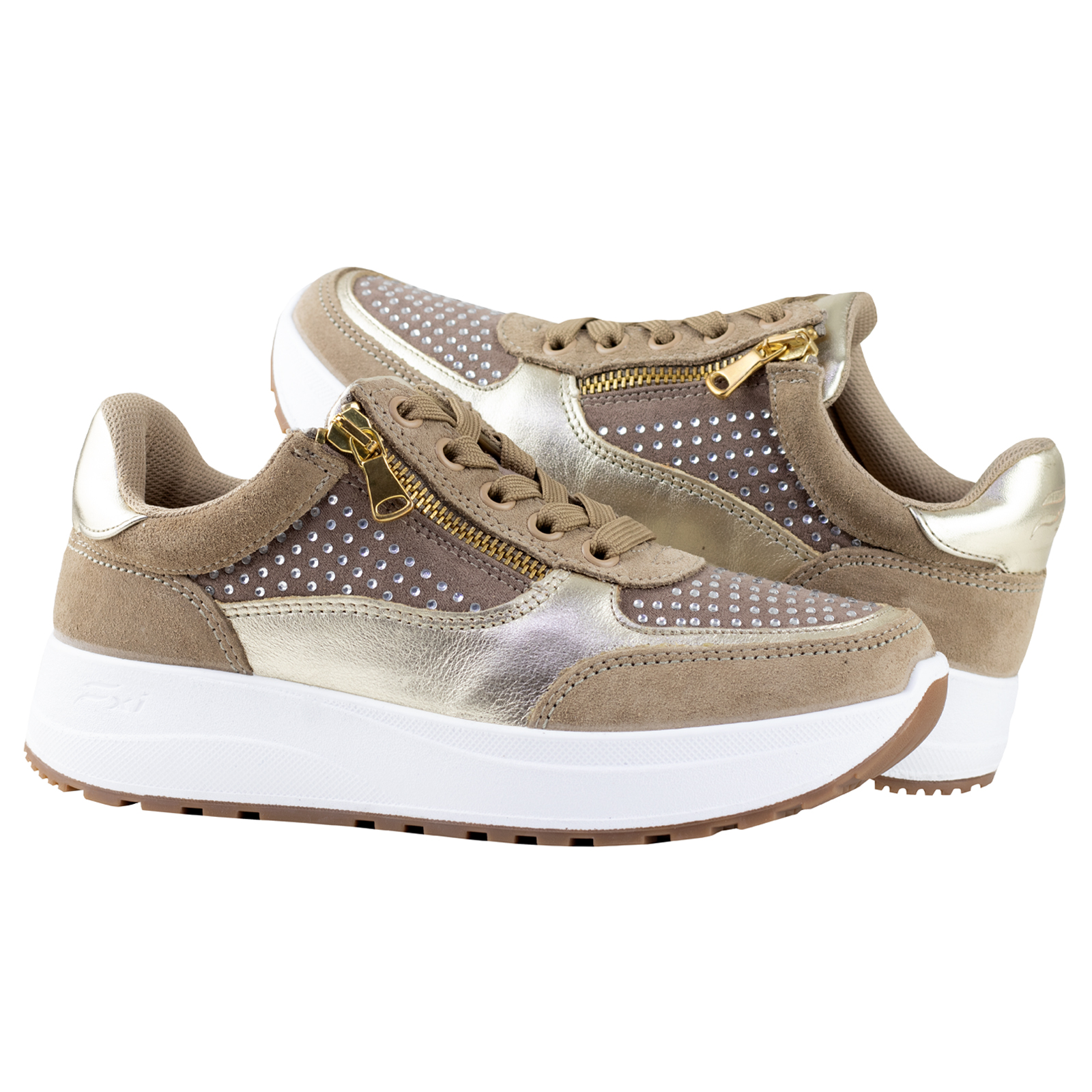 TENIS URBANOS FXI SUELA GRUESA PARA DAMA FLEXI 117201 ORO