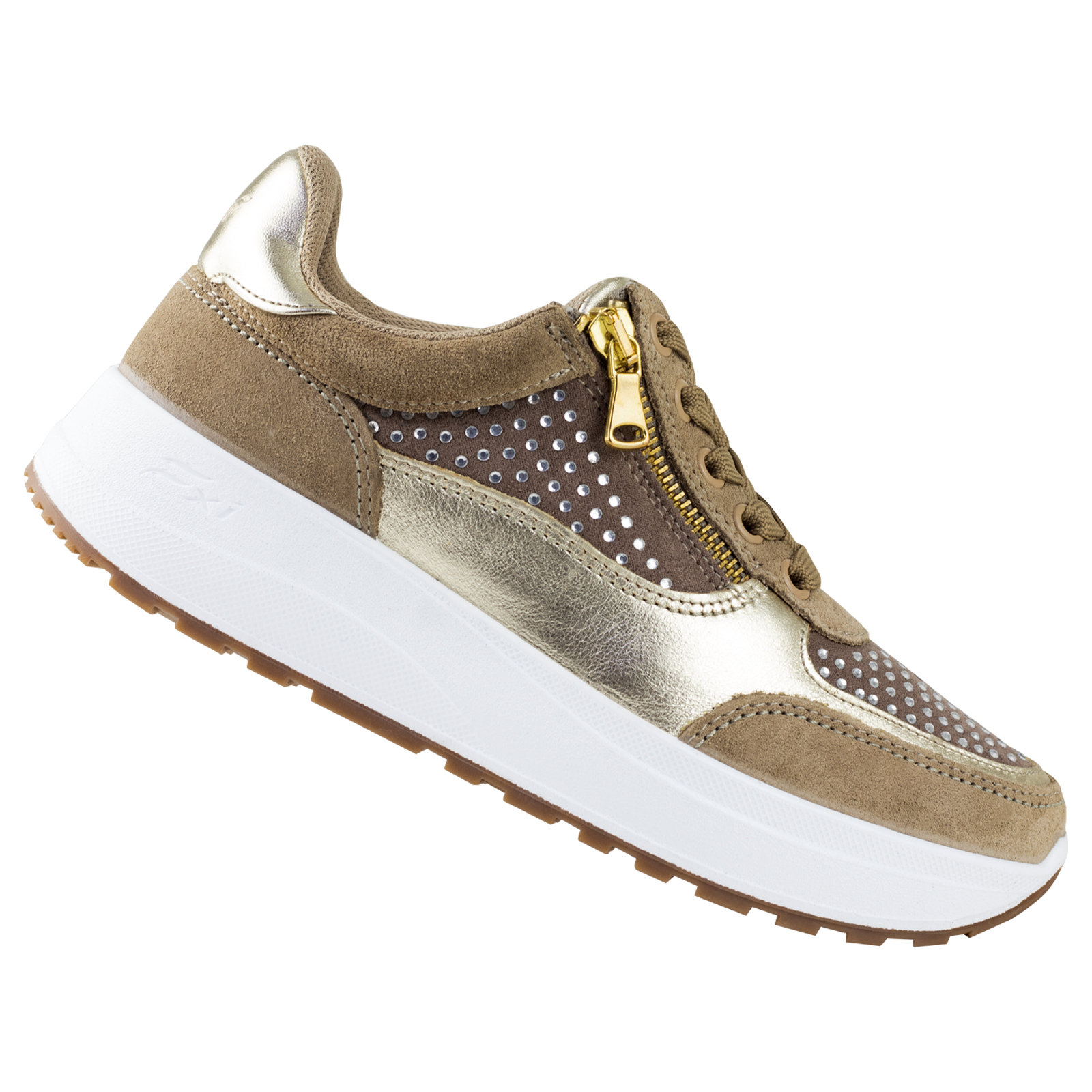 TENIS URBANOS FXI SUELA GRUESA PARA DAMA FLEXI 117201 ORO