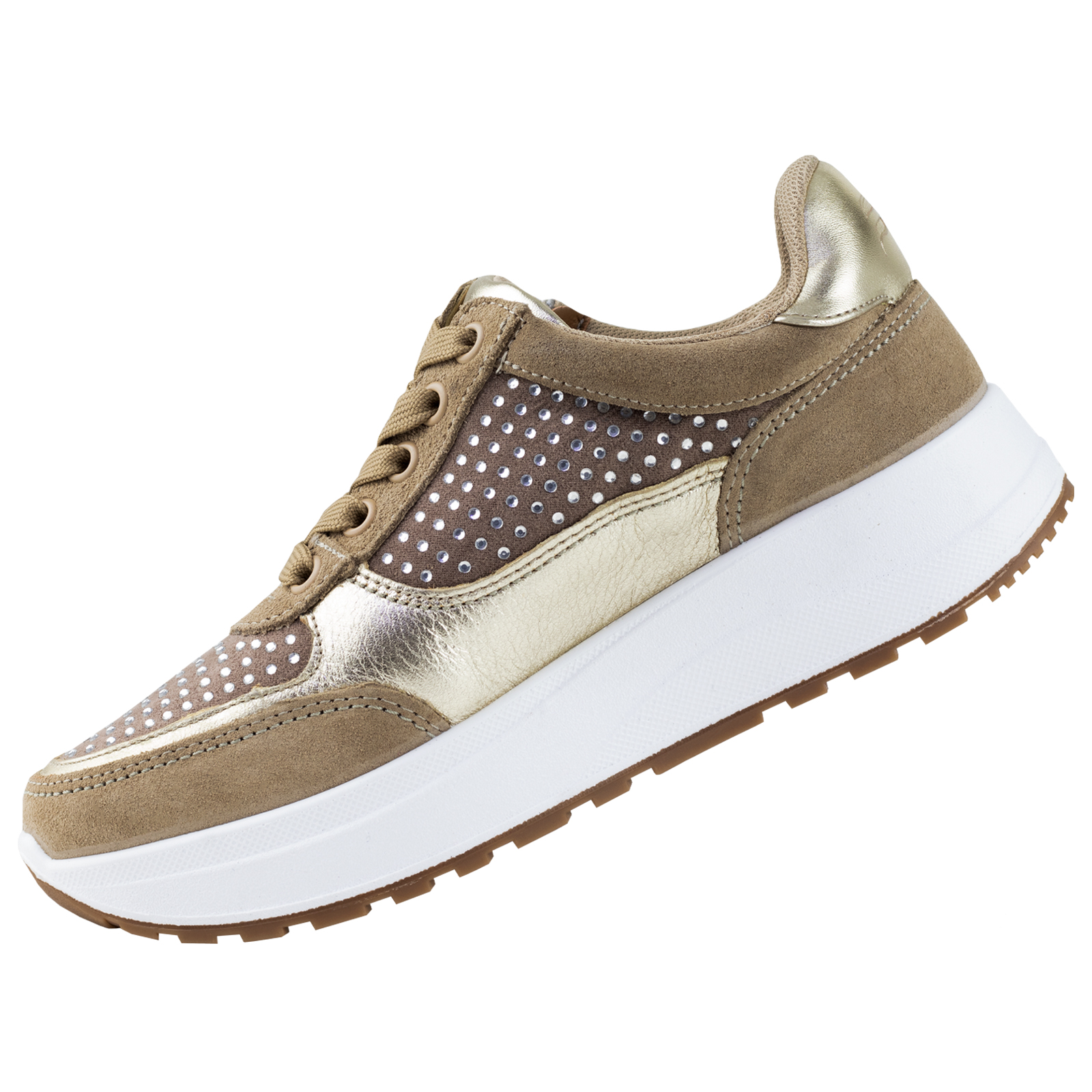 TENIS URBANOS FXI SUELA GRUESA PARA DAMA FLEXI 117201 ORO