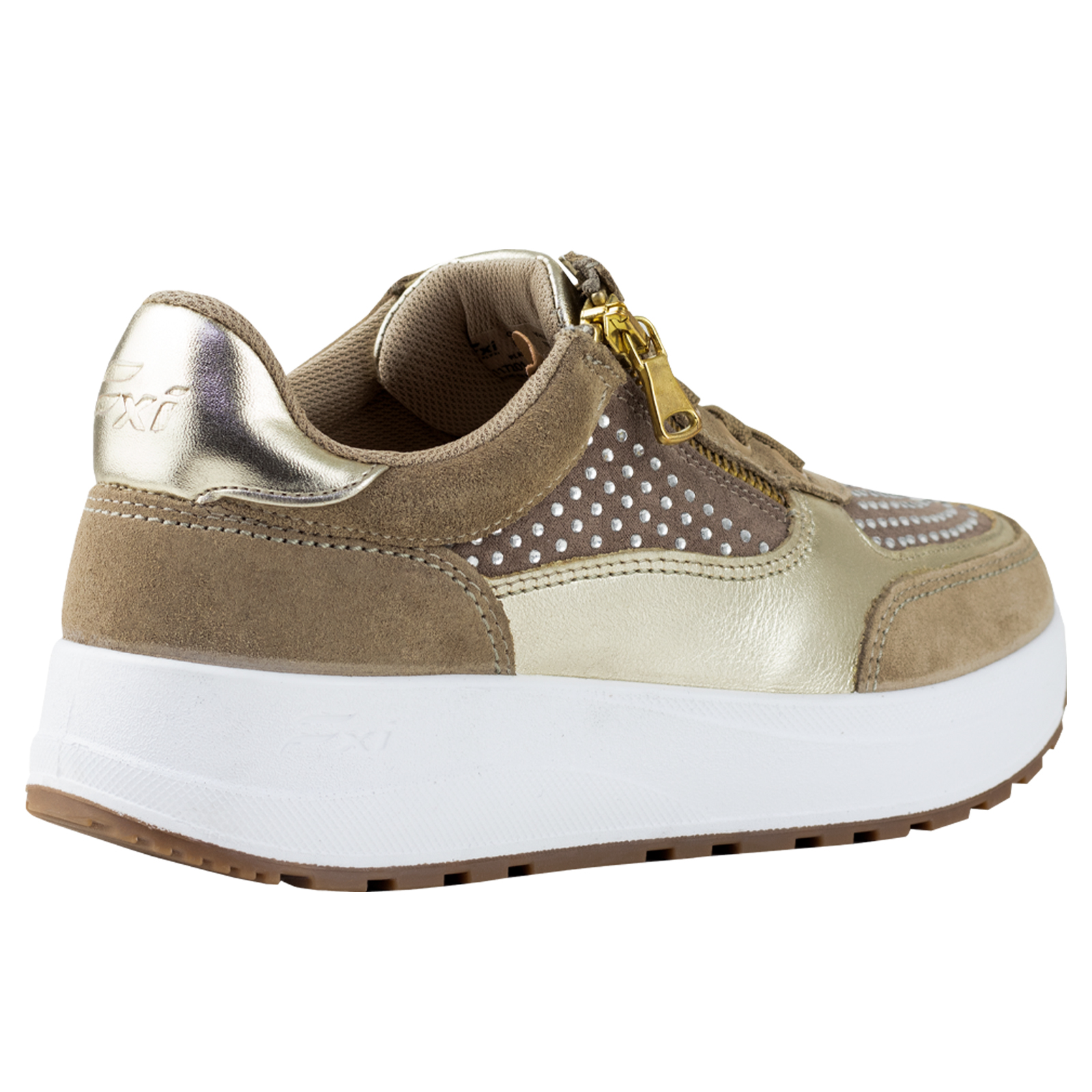 TENIS URBANOS FXI SUELA GRUESA PARA DAMA FLEXI 117201 ORO