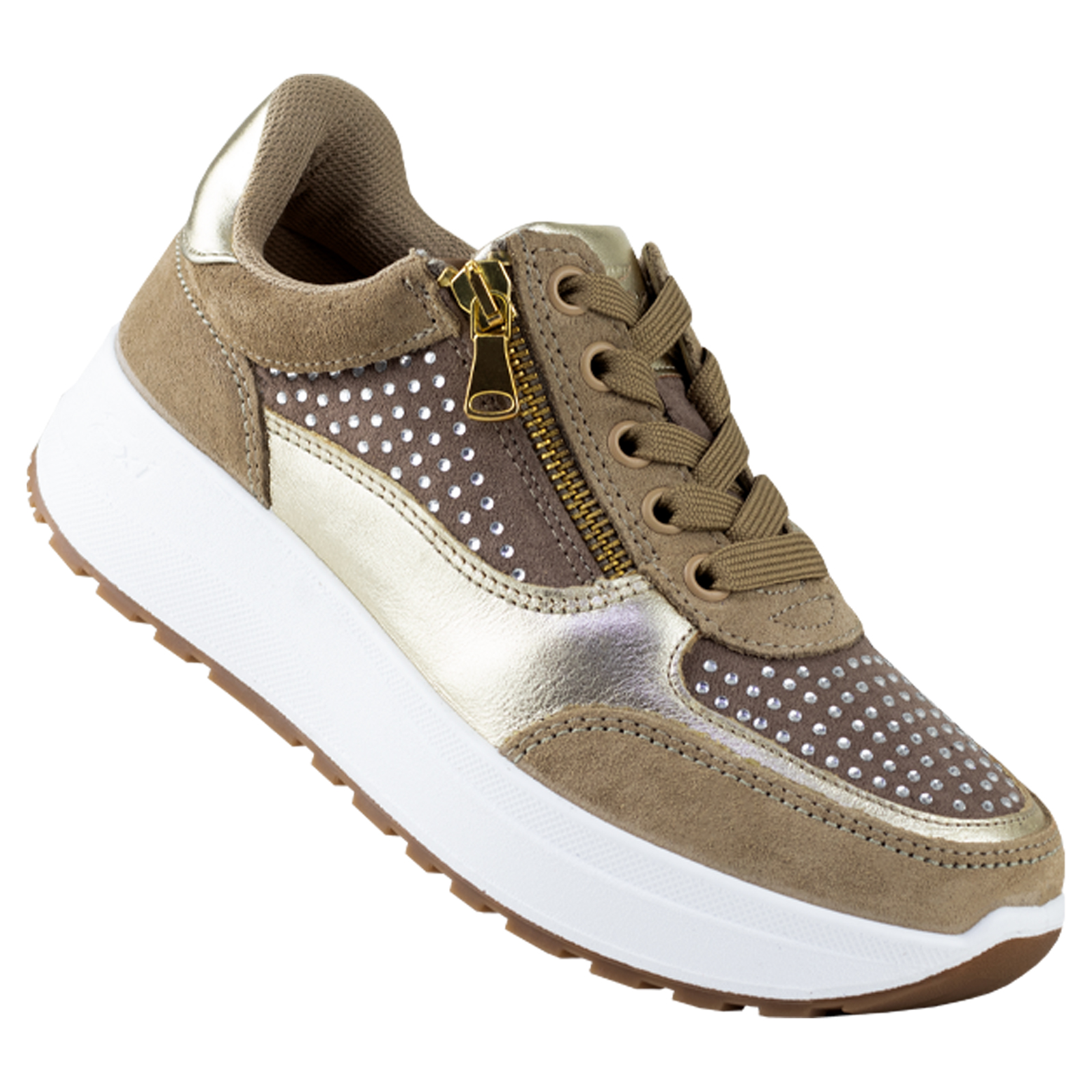 TENIS URBANOS FXI SUELA GRUESA PARA DAMA FLEXI 117201 ORO