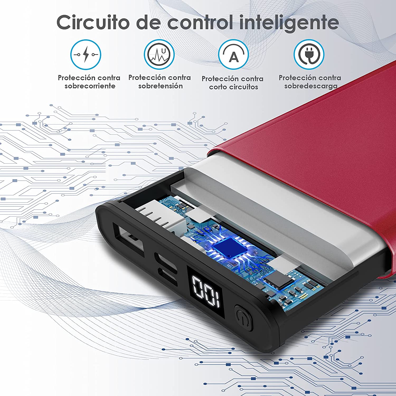 Power Bank de aluminio 10000 mah 1 Hora