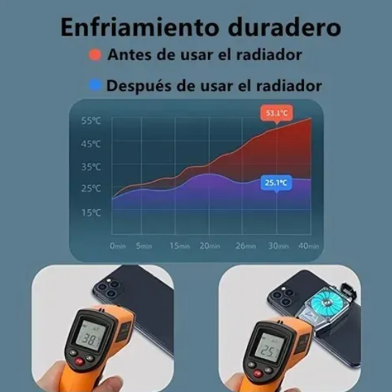 Ventilador de enfriamiento portátil gamer para celular