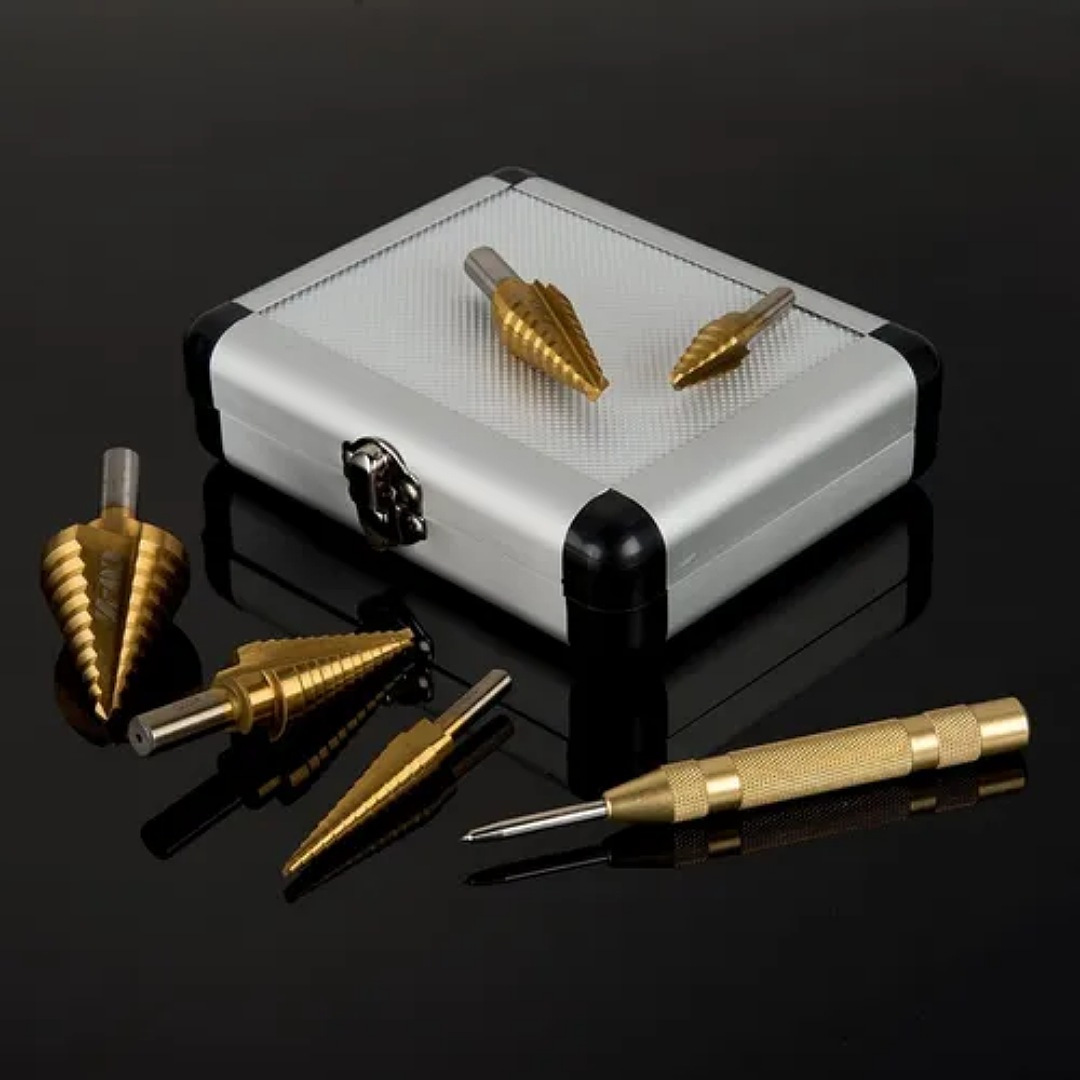 Broca Escalonada De Acero Rápido 6 Uds.+estuche De Aluminio