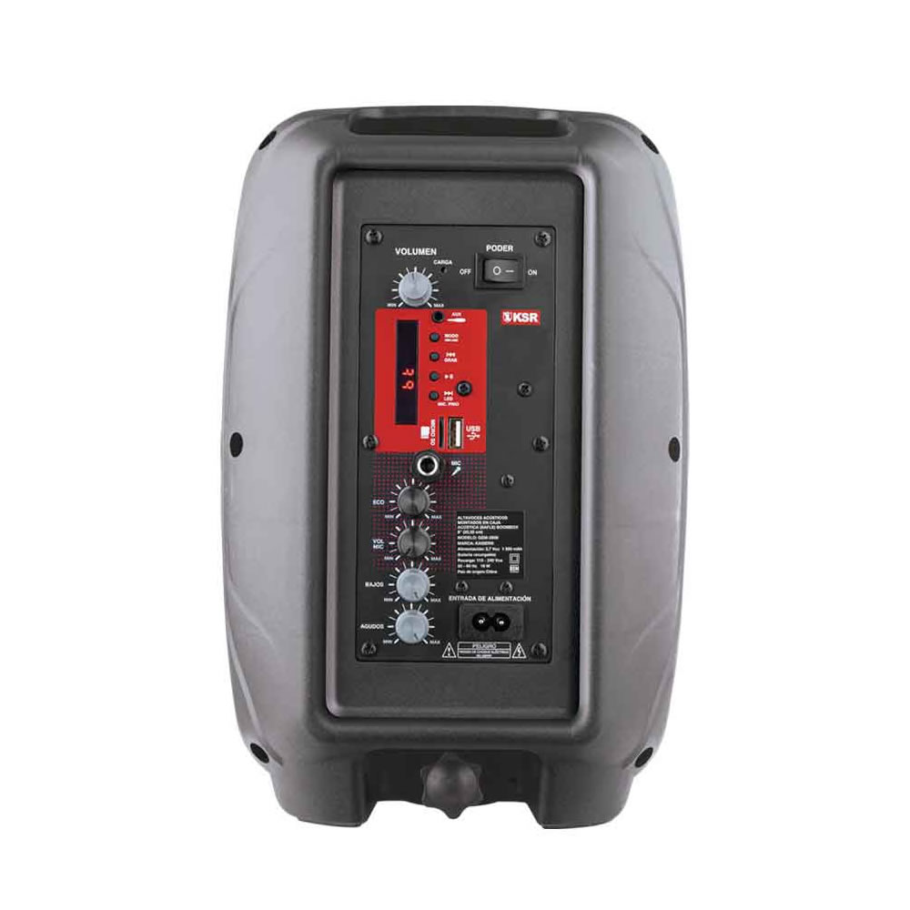 Bafle Recargable Kaiser GEM-5908 De 8 Pulgadas - Negro