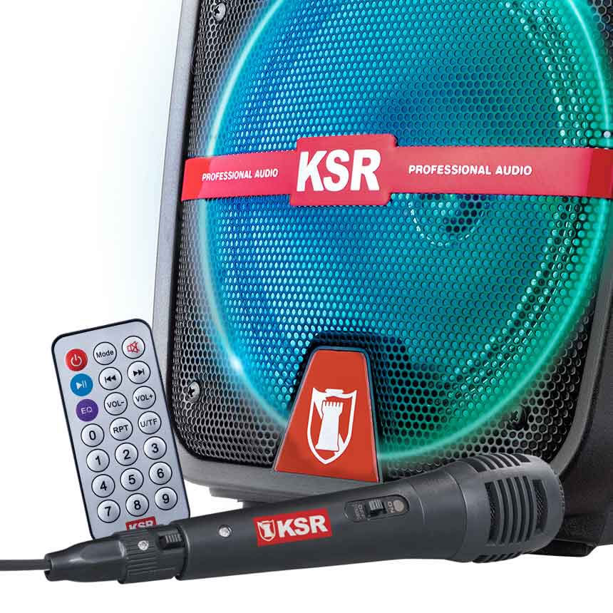 Bafle Recargable Kaiser GEM-5908 De 8 Pulgadas - Negro