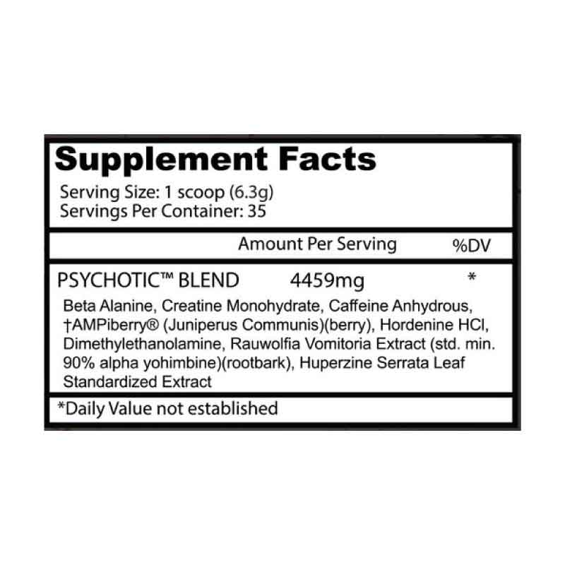 Pre-Entreno Insane Labz Psychotic Polvo 216 Gr. 35 Serv.