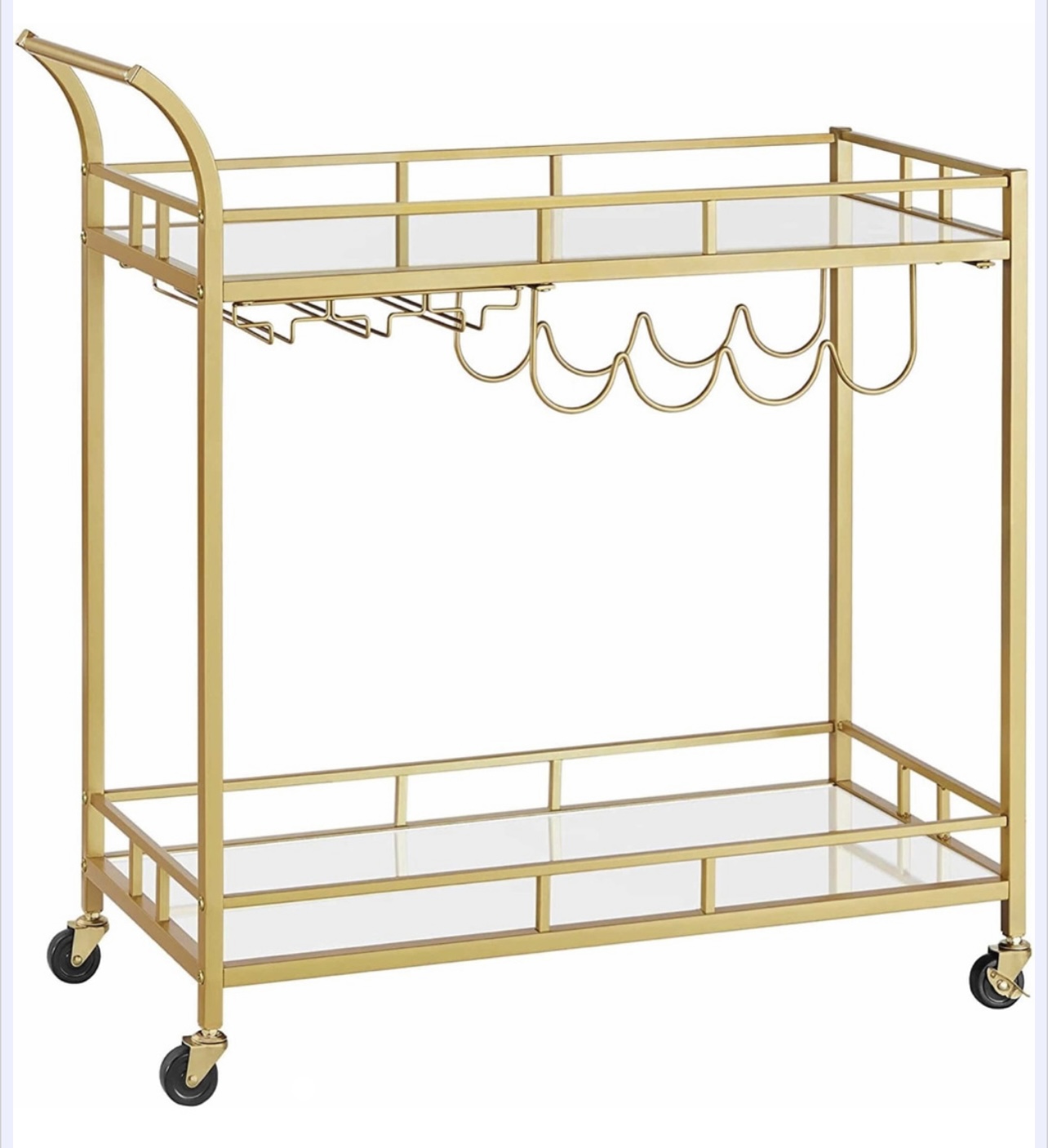 Carrito De Servicio, Bar, Cantina Dorado Con Espejos