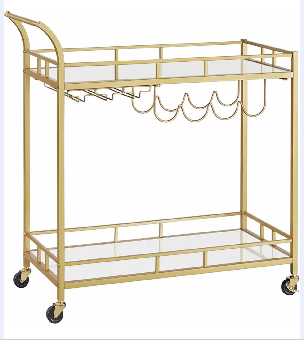 Carrito De Servicio, Bar, Cantina Dorado Con Espejos